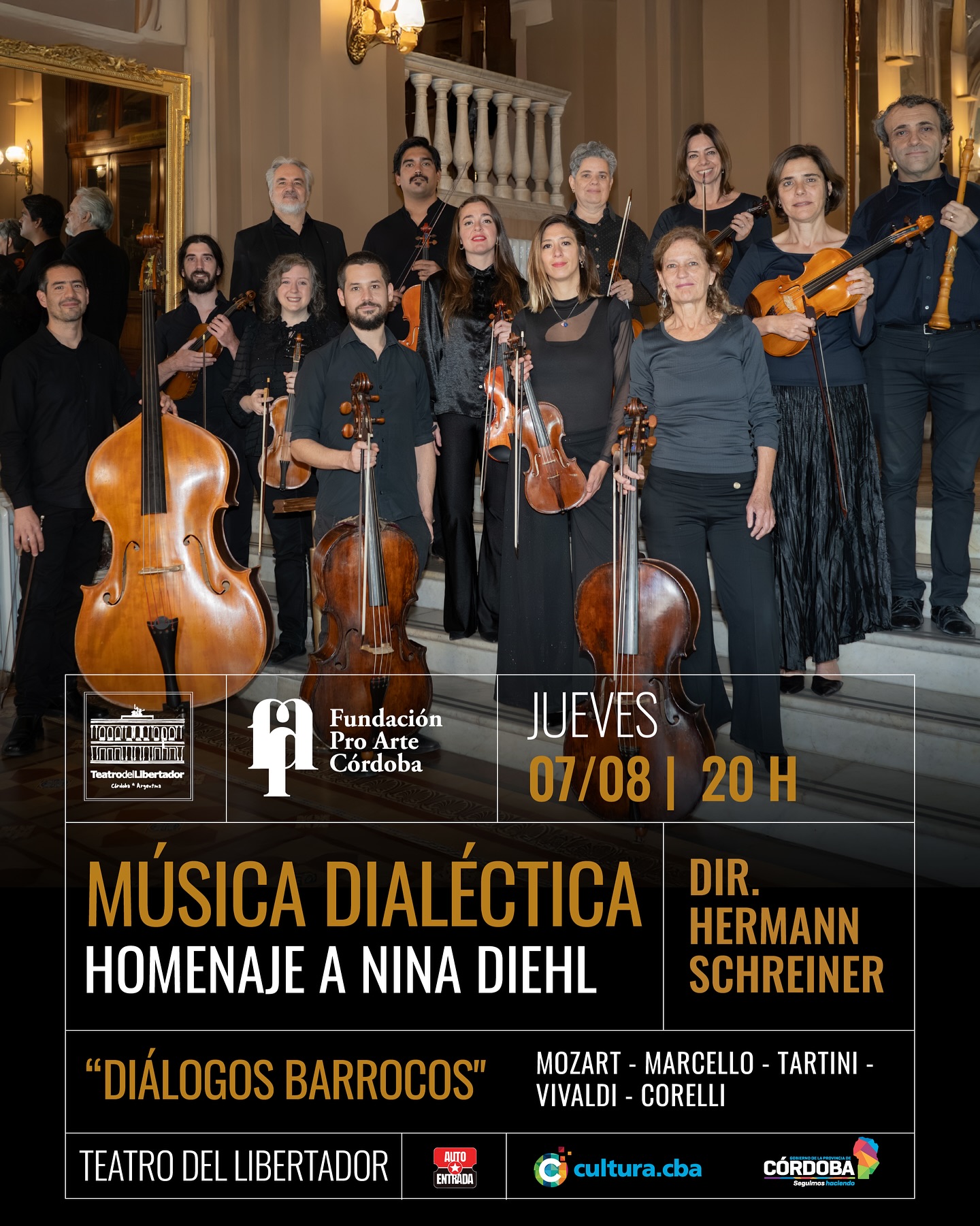 MÚSICA DIALÉCTICA – Homenaje a Nina Diehl. Dir. Herman Schreiner «Diálogos Barrocos: La convergencia de los afectos»